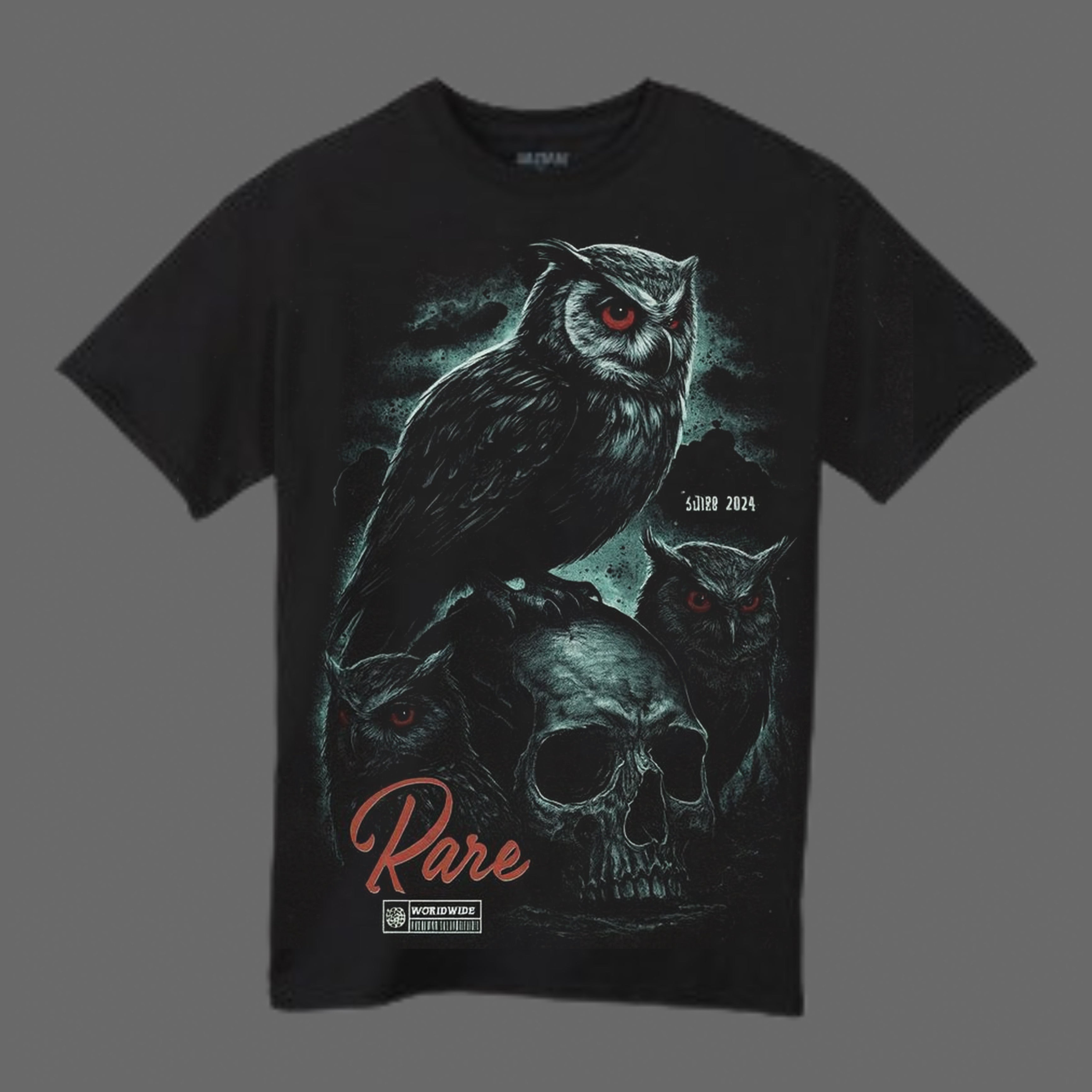 RARE OWL SKULL T-SHIRT